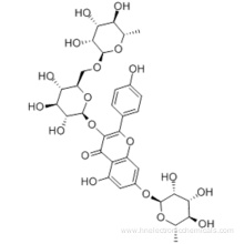 4H-1-Benzopyran-4-one,3-[[6-O-(6-deoxy-a-L-mannopyranosyl)-b-D-galactopyranosyl]oxy]-7-[(6-deoxy-a-L-mannopyranosyl)oxy]-5-hydroxy-2-(4-hydroxyphenyl) CAS 301-19-9